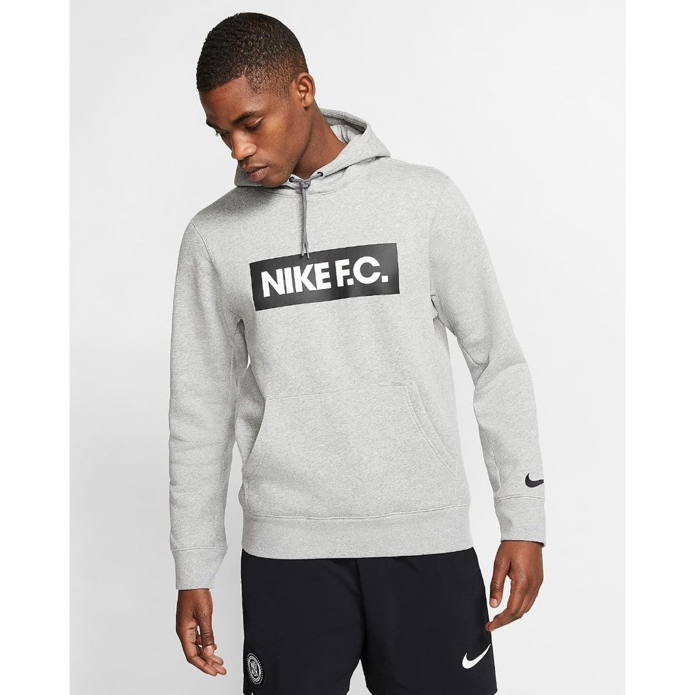 NIKE FC GREY PULLOVER FLEECE HOODIE SIZE XL